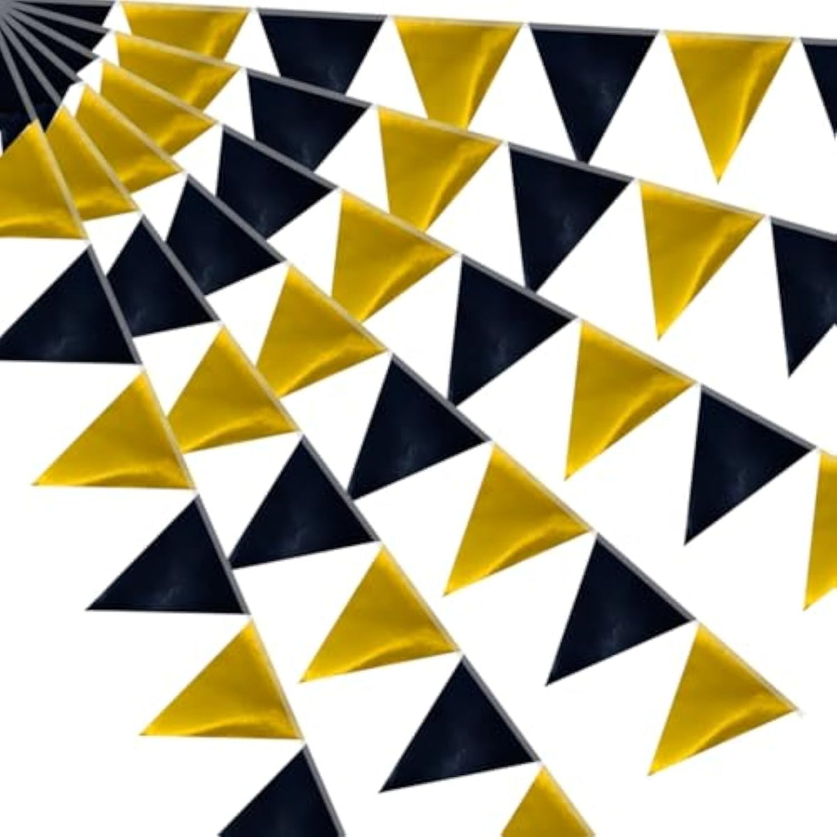 64Ft Gold Triangle Pennant Banner Flag Metallic Paper Bunting Garland For Hanging Backdrop Birthday Party Decorations Graduation Bachelorette Bridal Wedding Baby Shower New Year Party Supplies
