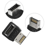Right Angle Usb Type E Adapter Usb3.1 Type E Header Converter 90 Degree Steering Elbow For Computer Motherboard (Ph74A)