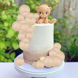 30Pcs Ball Cupcake Toppers Balls Cake Toppes Foam Balls Picks Diy Mini Balloon Cake Topper For Baby Shower Birthday Favor Wedding Anniversary Party Cake Decorations Supplies Khaki