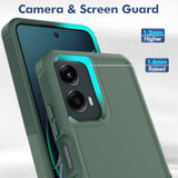 For Moto G 5G 2024 Case, [Military Grade Drop Tested] With Screen Protector, Dual Layer Protective Heavy Duty Cell Phone Cover Non-Slip Shockproof Case For Motorola Moto G 5G 2024 (Dark Green)