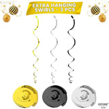 30pc Shiny Happy New Year Hanging Swirls Party Decorations 2025