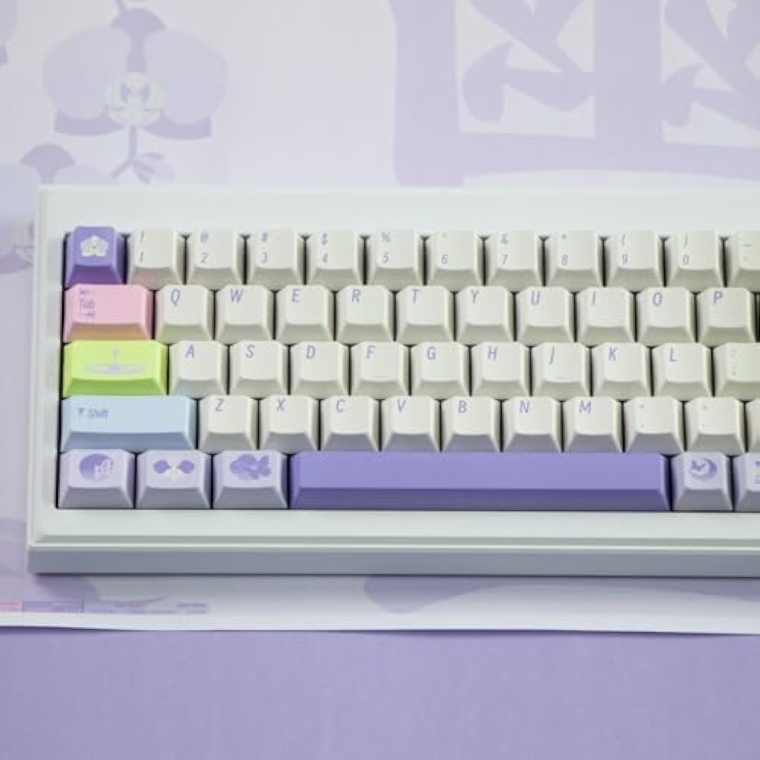 Pbt Keycaps - Cherry Profile Custom Keycaps, 144 Keys, Dye-Sublimation, Orchid