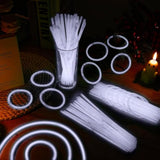 60pc 8in White Glow Sticks with Connectors Neon Party Favors Bulk