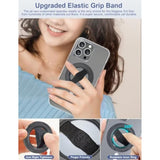 Ewa Magone 3Rd Gen [Compatible With Magsafe] Phone Grip Stand With Finger Strap, Removable Magnetic Ring Holder Kickstand Loop For 16,15, 14, 13, 12 Series-(Black)