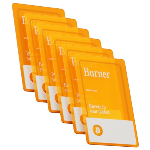 Bitcoin Wallet, 6Pk  Physical Reloadable Crypto Card | Cold Storage For Bitcoin With Hardware-Grade Security (No Seed Phrase) | No App, Browser Based, Pin Locked | Offline Hardware Wallet