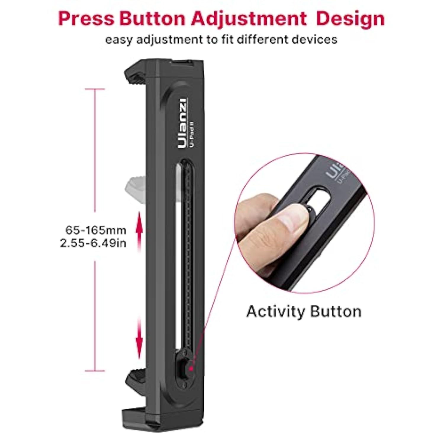 ULANZI iPad Phone Tripod Mount Adapter with Cold Shoe, Universal Smartphone Tablet Holder for Tripod with Arca Quick Release Plate 1/4'' Screw Mount, Compatible for iPhone iPad Surface Pro and More