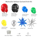 97pcs Black, Red, Blue & Green Balloon Garland Kit for Carnival Game Party Decor