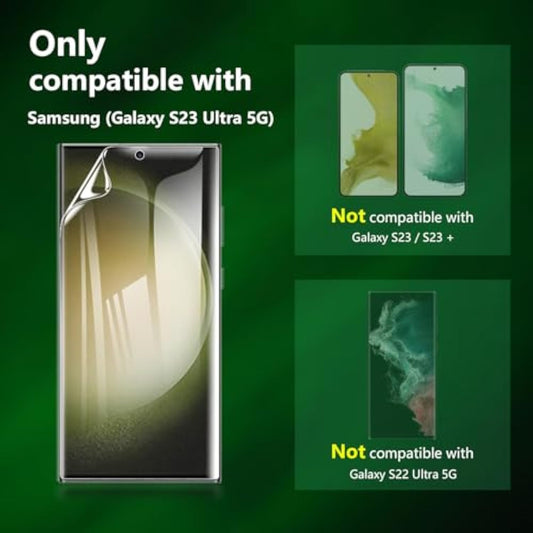 (3 Pack Designed For Samsung Galaxy S23 Ultra 5G Screen Protector, Case Friendly, Bubble Free, High Definition Clear Shieldeasy Installation (Tpu)