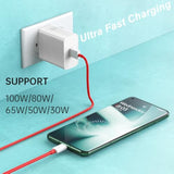 100W 80W 65W Fast Block Charger Compatible For Oneplus 13 12 13R 11 10 9 Pro 12R 10T 10R 8T 8 7T 7 Pro Open Pad Nord Ce 3 4 N30 N20 N10 9R One Plus Realme Super Charge 5Ft Cable