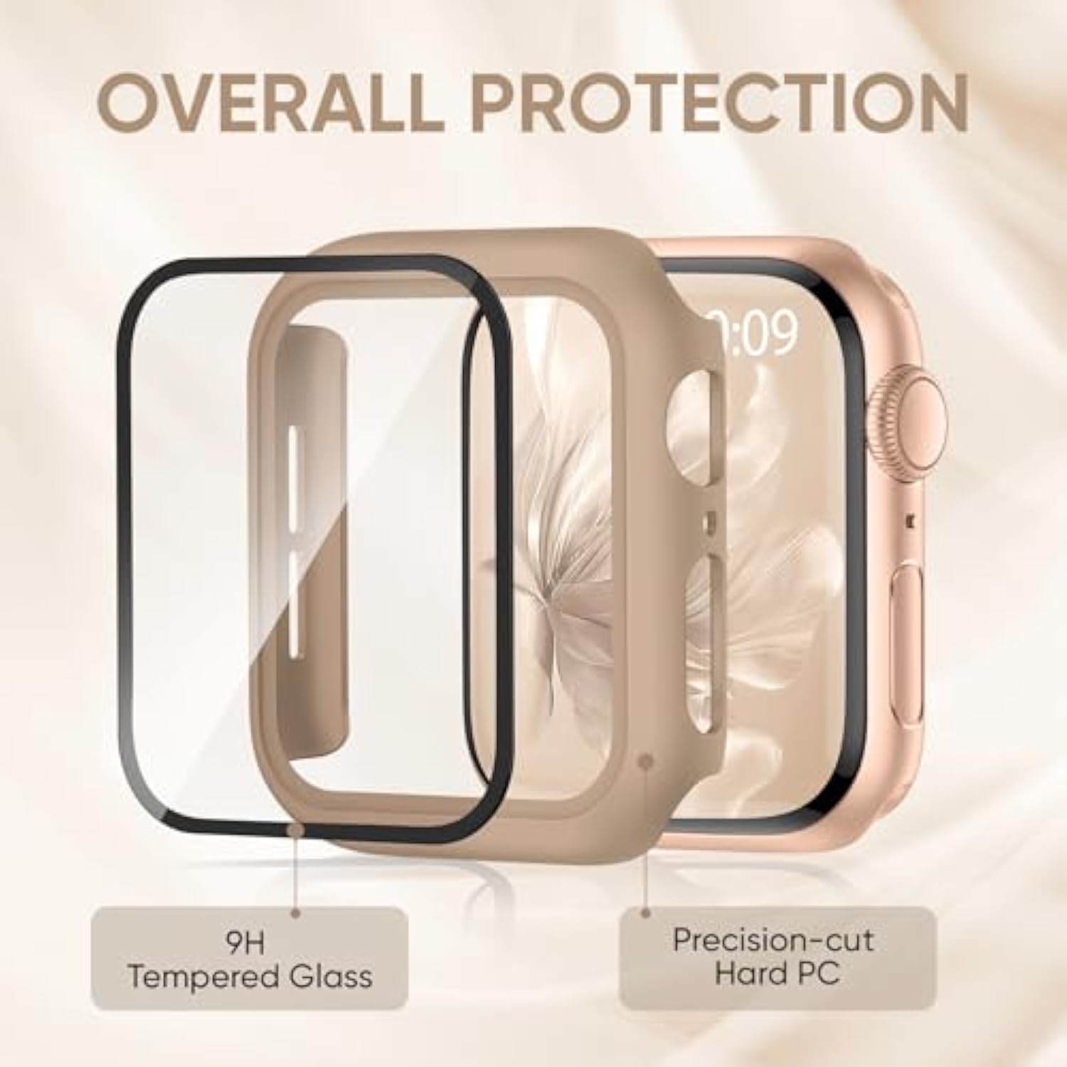 Braided Stretchy Band Compatible For Apple Watch Band And Case 40Mm 41Mm 42Mm 44Mm 45Mm 46Mm, Nylon Elastic Solo Loop And Protective Cover With Screen Protector For Iwatch Series 10 9 8 7 Se 6 5 4 3