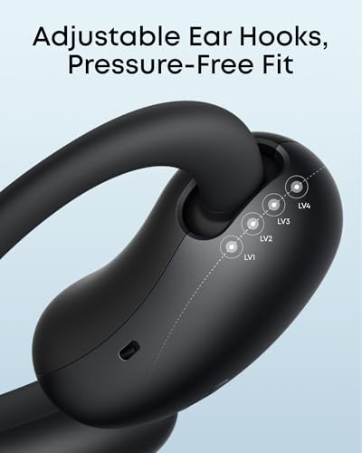 Aerofit 2 By Anker, Open-Ear Headphones, Real-Time Translation Earbuds, 4 Adjustable Positions For Every Ear Size, 2× Richer Bass, Hi-Res, 42H Playtime, Ip55,Ai Clear Calls,Wireless Charging