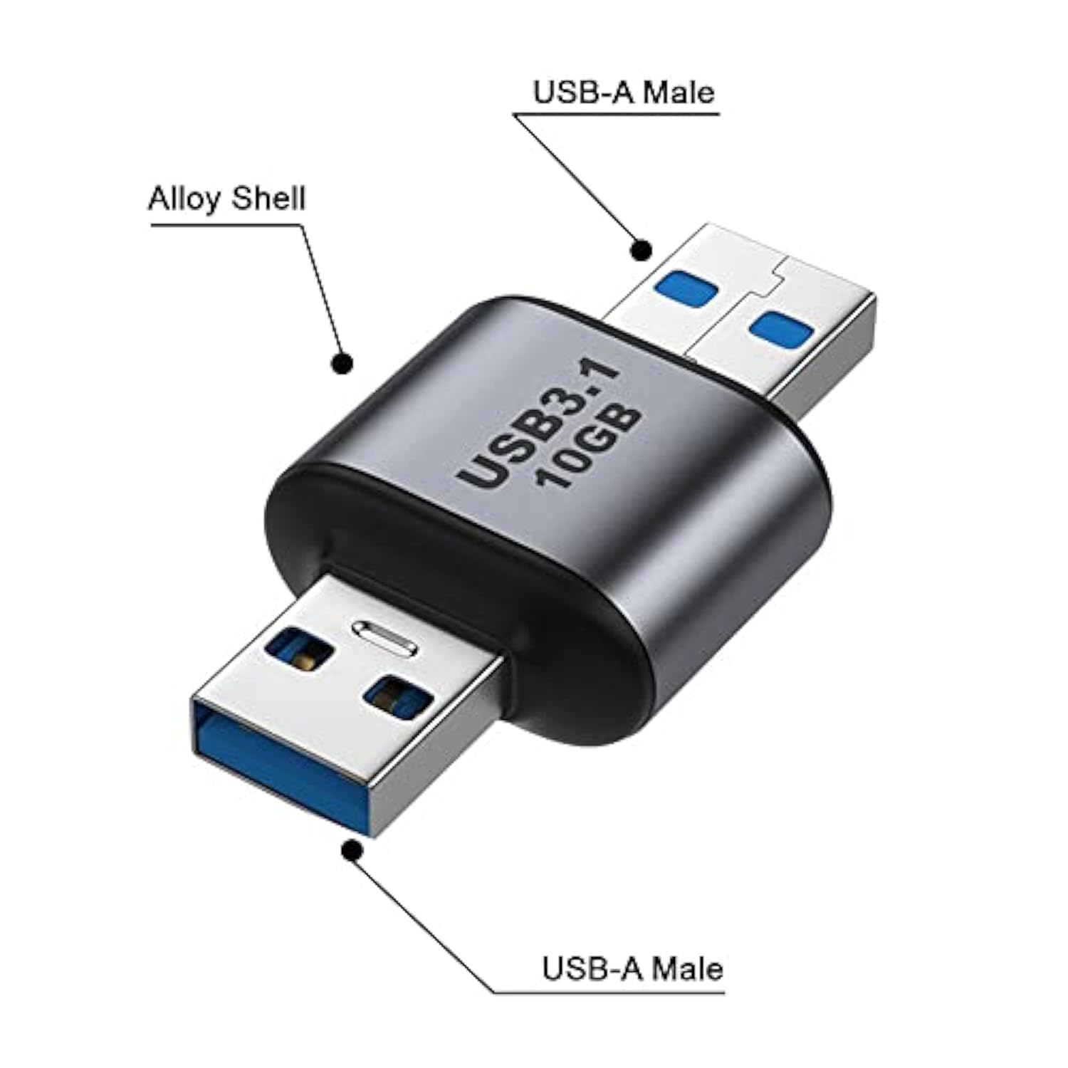 Usb 3.0/3.1 Type A Male To Usb 3.0/3.1 A Male Data Adapter 10Gbps Extension Fo
