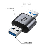 Usb 3.0/3.1 Type A Male To Usb 3.0/3.1 A Male Data Adapter 10Gbps Extension Fo