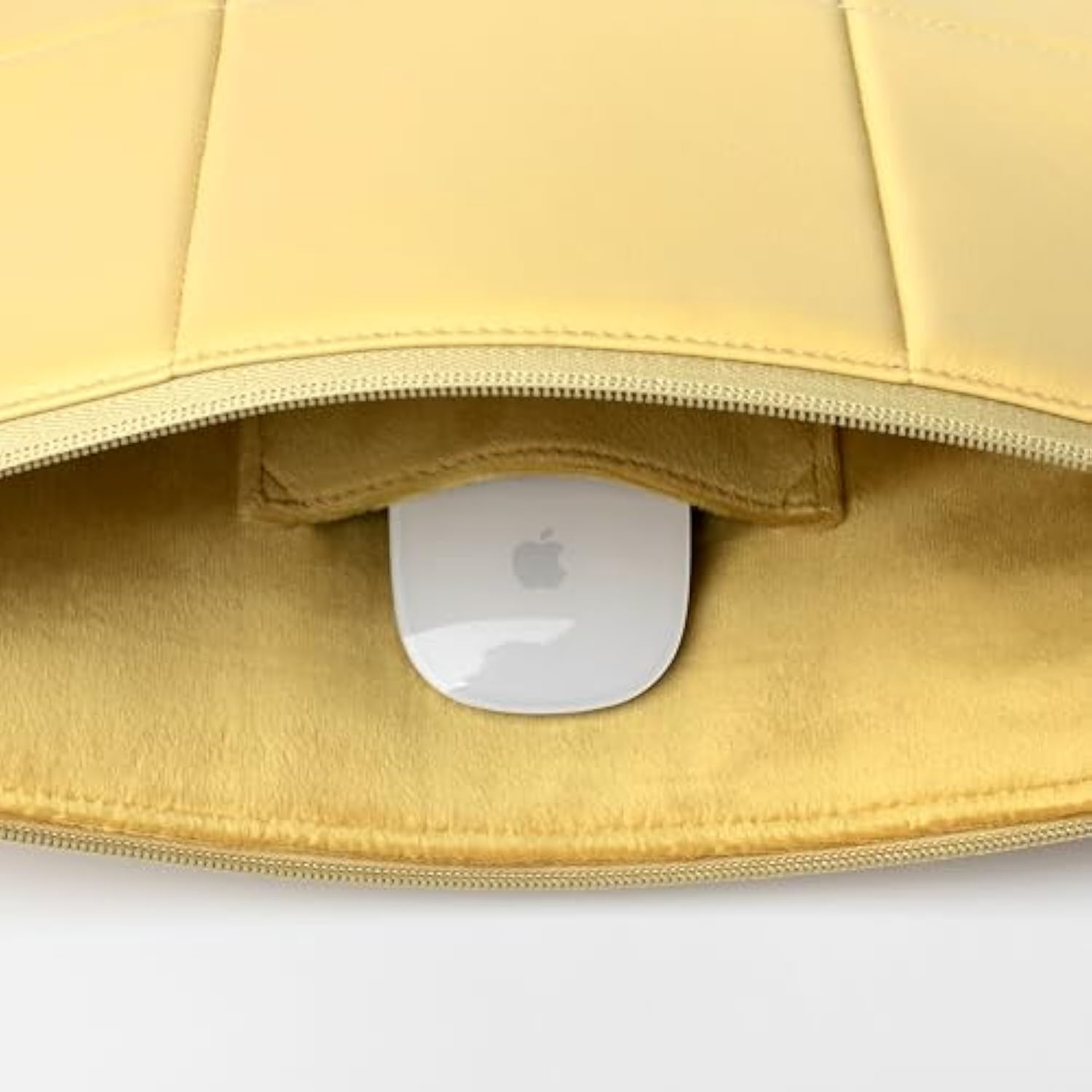 Slim Laptop Sleeve 13 Inch 14 Inch Compatible For Macbook Air 13" M4 2025, Macbook Pro 14" 2024, Quilted Faux Leather Laptop Carrying Case, Mustard Yellow