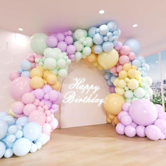 Pastel Rainbow Balloon Arch Kit, 162Pcs Macaron Assorted Colorful Party Balloon Garland Kit For Baby Shower, Wedding, Engagements, Birthday, Gender Reveal, Anniversary, Easter Decorations
