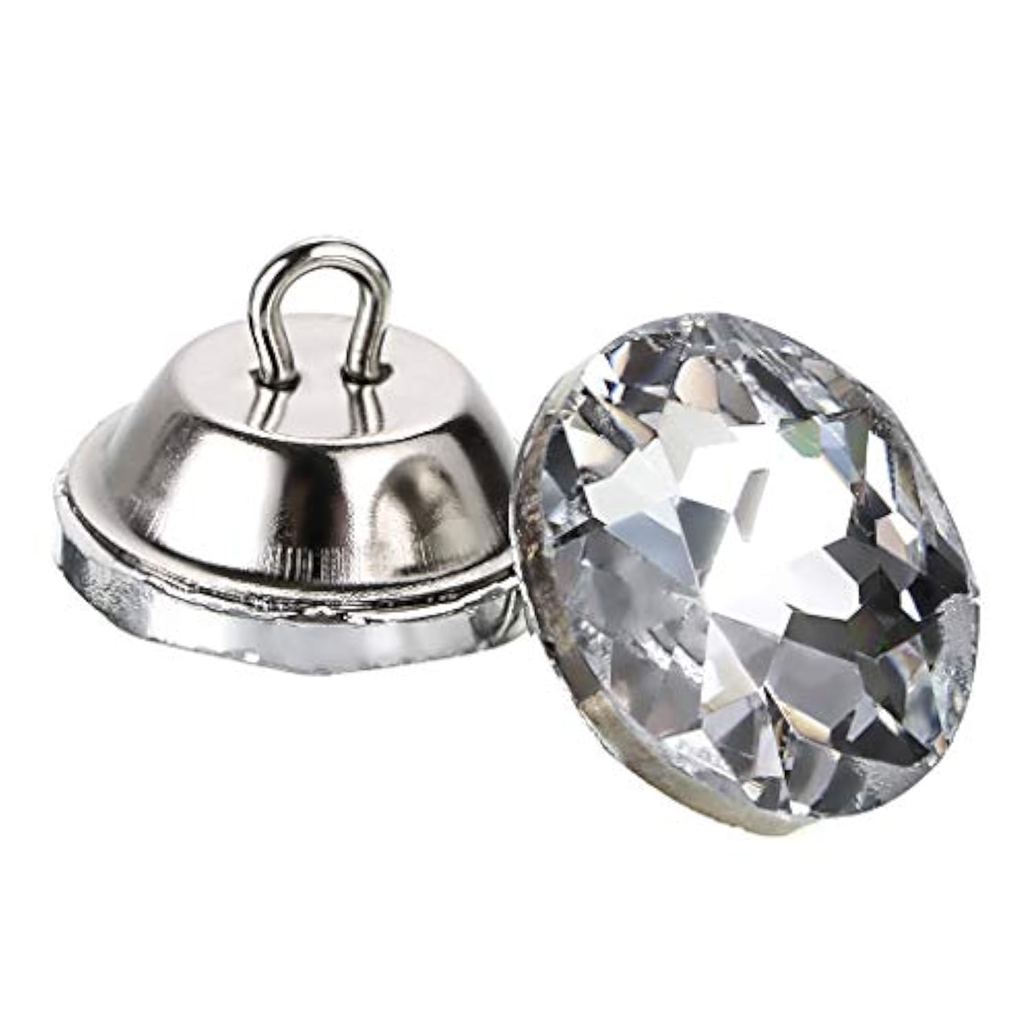 50 Pcs 20Mm Rhinestone Crystal Buttons Clear Tufting Buttons Upholster