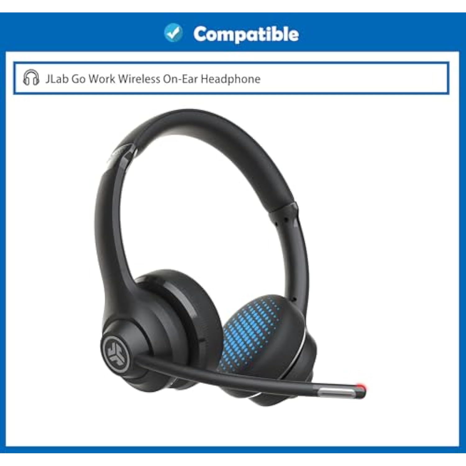 Professional Earpads Cushion Replacement Compatible With Jlab Go Work Wireless On-Ear Headphone Ear Pads With Skin-Friendly Leather And Memory Foam