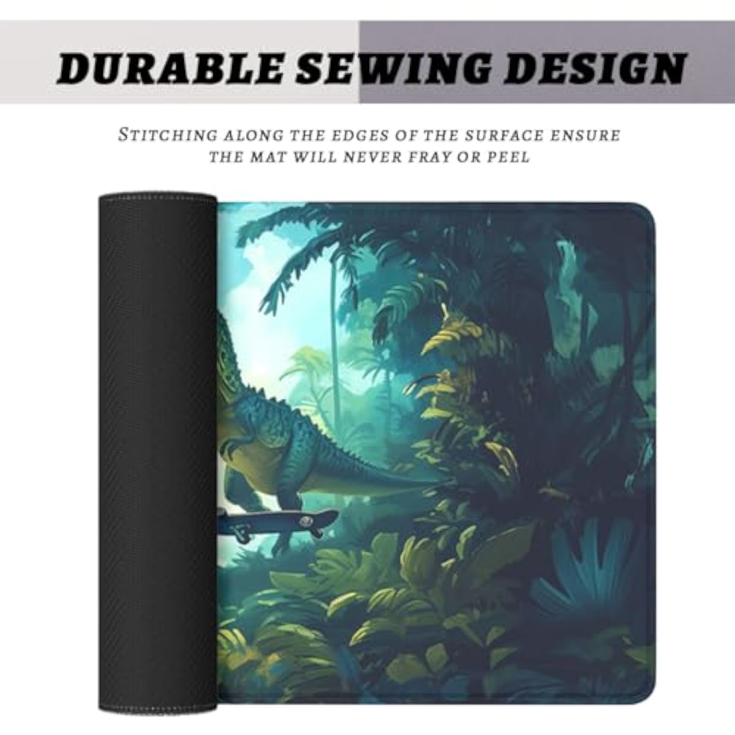 Funny Dinosaur Gaming Mouse Pad, Cartoon Jungle Jurassic T-Rex Desk Mat, Non-Slip Xl Computer Big Mouse Mat With Keyboard Pad For Work, Gamer, Office, Home 31.5 X 11.8 Inch