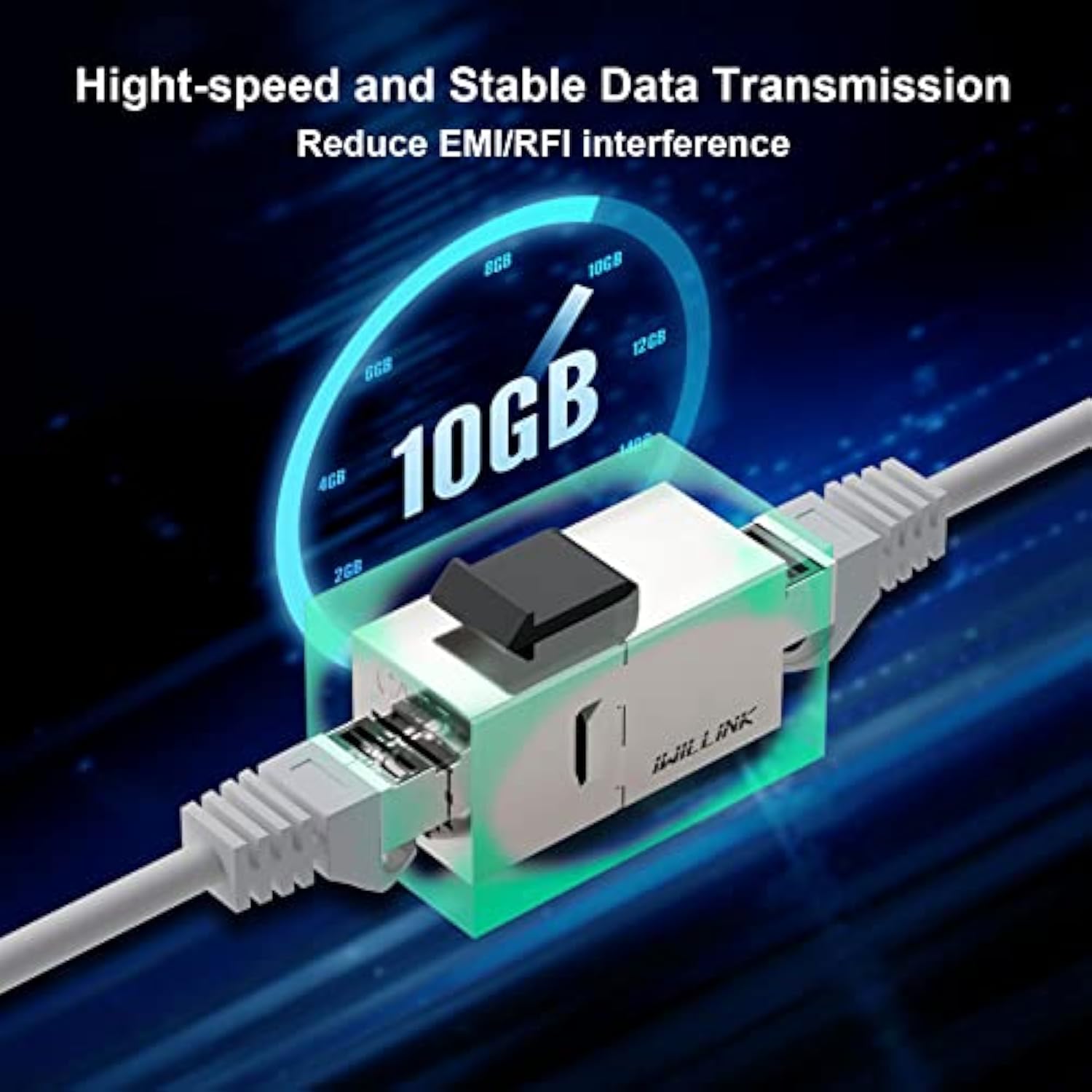 Cat7 Coupler Rj45 Keystone Shielded Coupler 25-Pack, Ethernet Coupler, Female