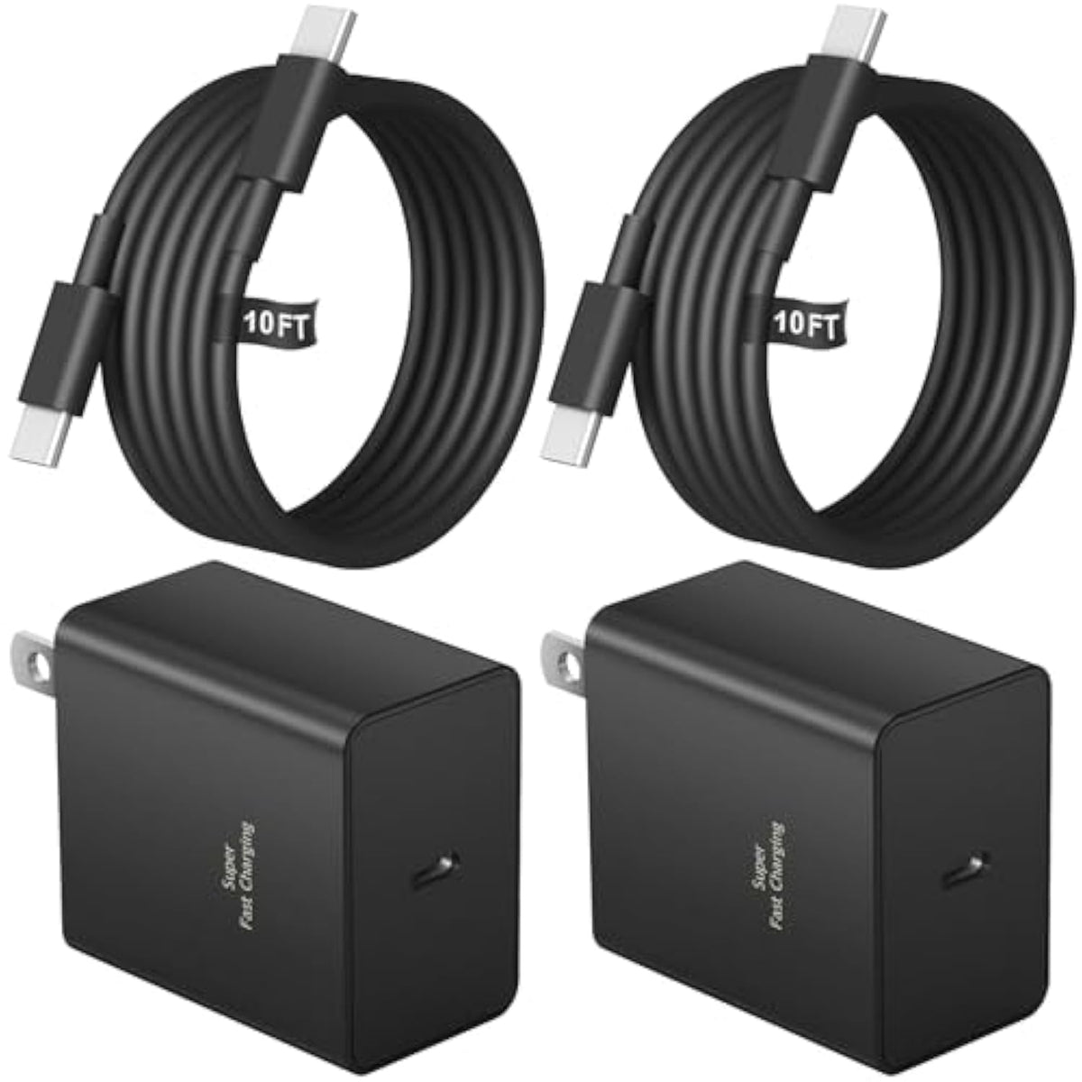 Usb C Charger Type C Charger Fast Charging 10Ft 45W Samsung Chargers 2-Pack With Iphone 16/16 Plus/16 Pro/16 Pro Max/Iphone 15/15 Pro Max/Ipad Pros/Airpods/Samsung Galaxy S25 S24 S23 S22 S21,Android