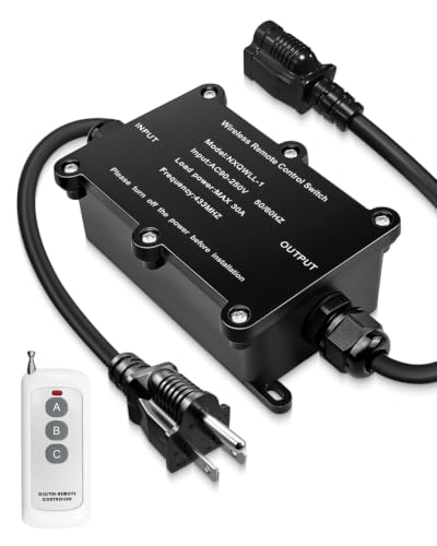 Ac110V Waterproof Box Power Switch, Long Distance Wireless Remote Control For Lights Dust Collectors Farm Water Supply