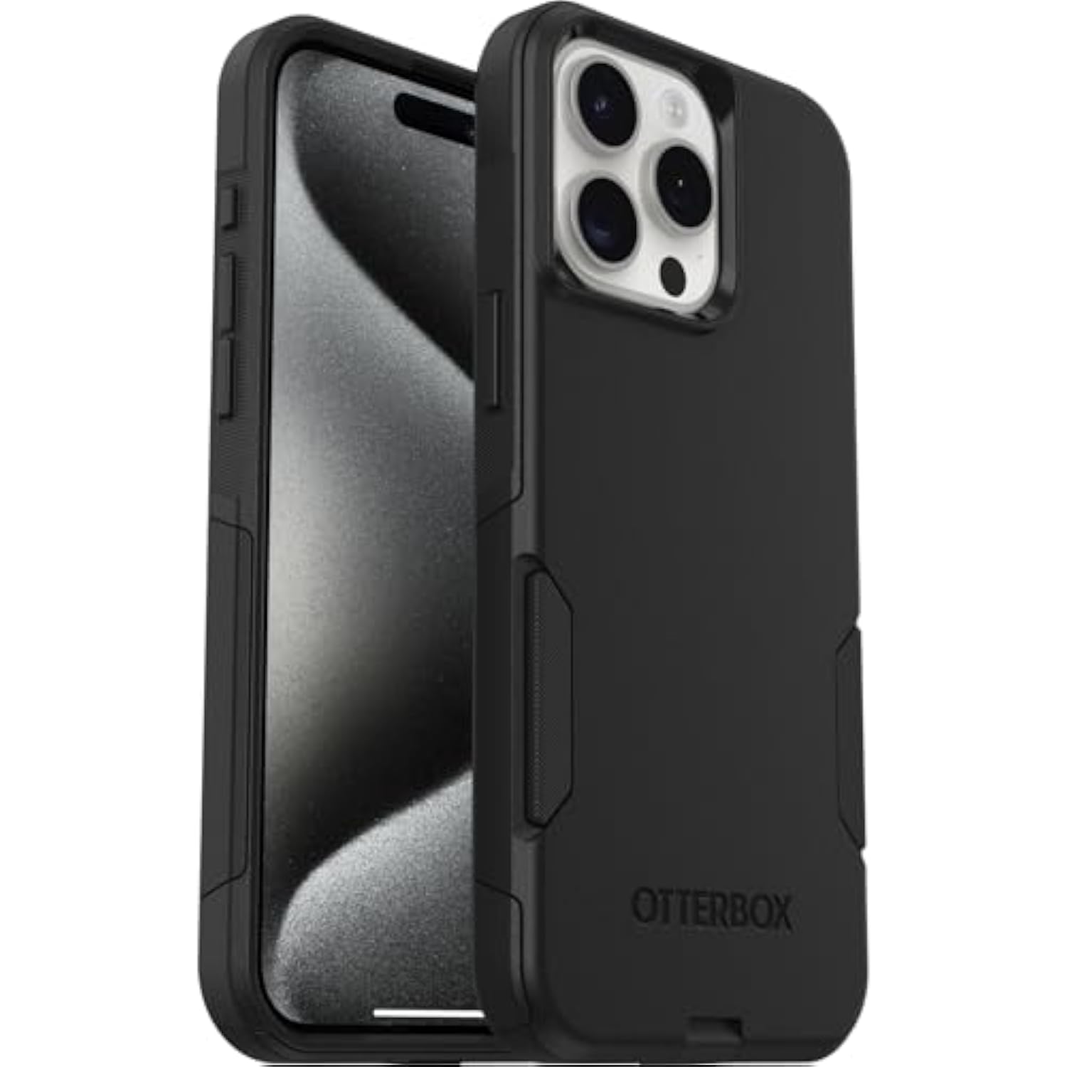 OtterBox iPhone 15 Pro MAX (Only) Commuter Series Case - BLACK, slim & tough, pocket-friendly, with port protection (Unit ships in polybag, ideal for business customers)