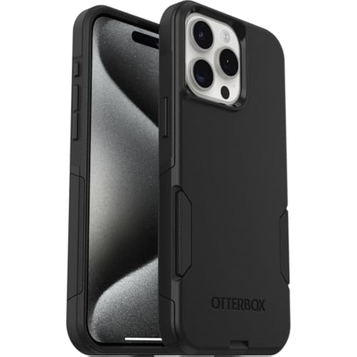 OtterBox iPhone 15 Pro MAX (Only) Commuter Series Case - BLACK, slim & tough, pocket-friendly, with port protection (Unit ships in polybag, ideal for business customers)