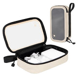 Clear Electronic Organizer, Tpu Cable Organizer Bag, Compact Cord Travel Organizer For Cables, Chargers, Phones, Usb Cords, Sd Cards (Beige)