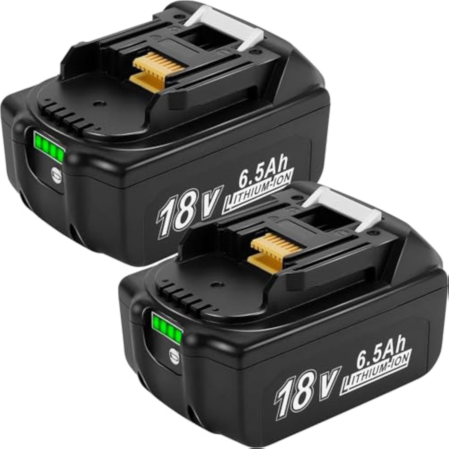 2 Pack 18V 6.5Ah Replacement Battery For Makita 18V Battery, Li-Ion Battery Replace For Makita 18V Battery Bl1815 Bl1820 Bl1825 Bl1830 Bl1835, Compatible With Makita 18V Cordless Power Tools