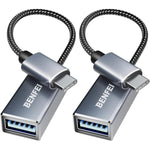 Benfei Usb C To Usb 3.0 Adapter, 2 Pack Usb C To A Male To Female Adapter Compatible With 15 Pro/Max, Macbook Pro/Air 2023, Imac, S23, Xps 17