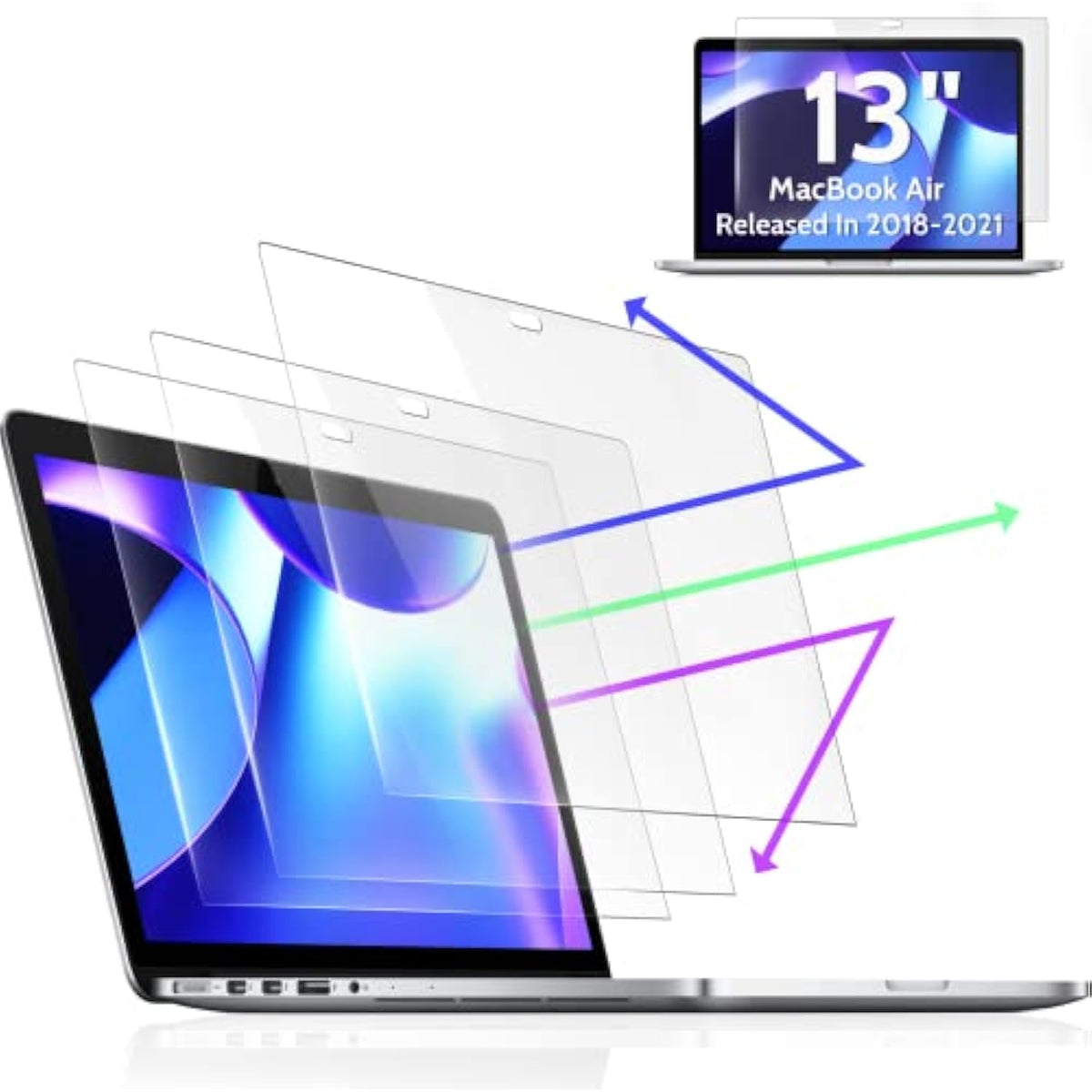 3 Pcs Anti Blue Light Screen Protector Compatible With MacBook Air 13 Inch