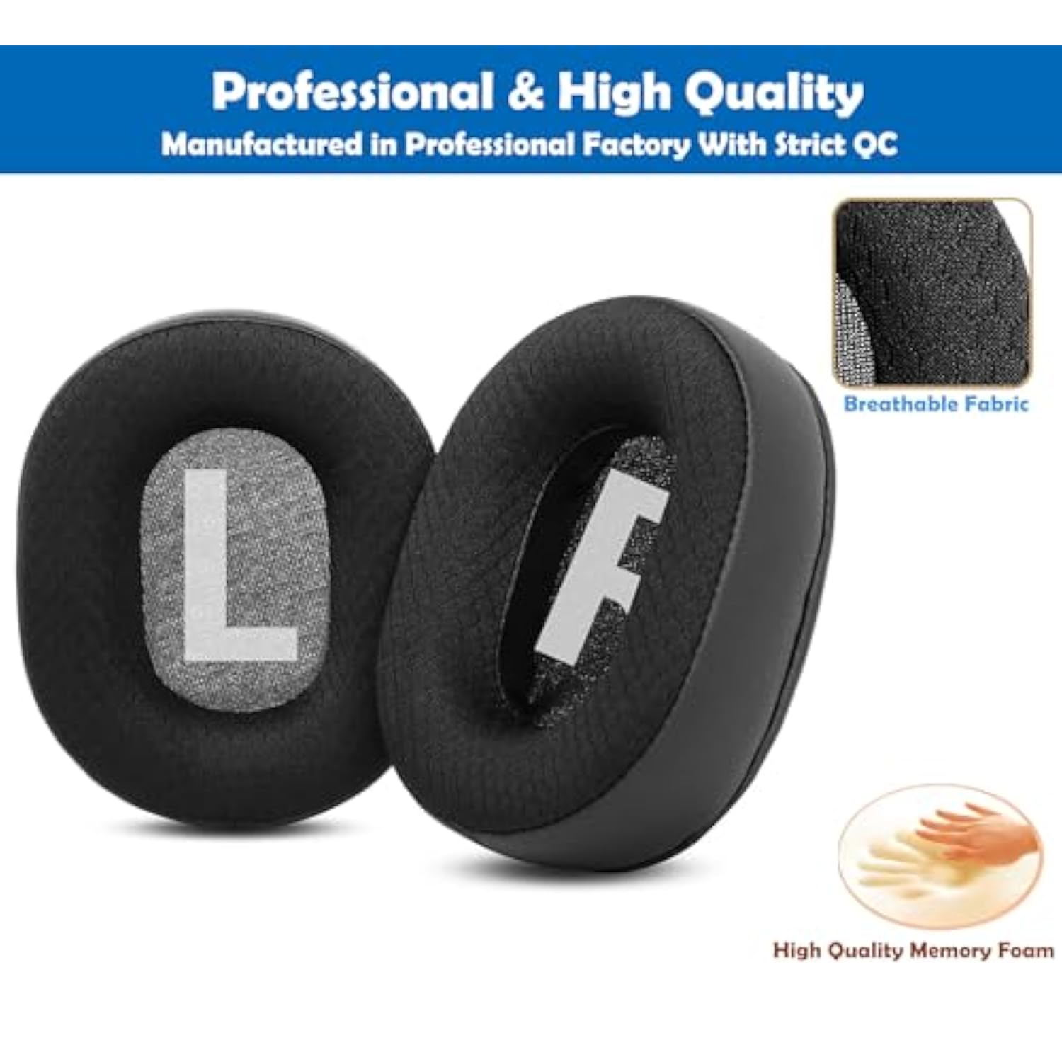 Breathable&Durable Replacement Earpads Cushion Compatible With Mixcder E7 / E8 / E9 (Diy) Headphones Ear Pads With Mesh Fabric And Memory Foam