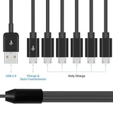 Micro Usb Splitter Cable, Multi Micro Usb Charging Cable, 6 In 1 Micro Usb Cha