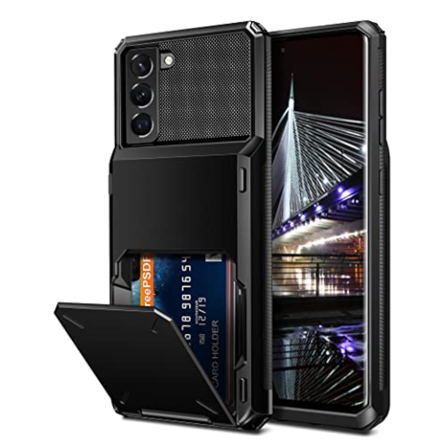 Samsung Galaxy S22 Plus Case with Wallet and Card Holder, Black