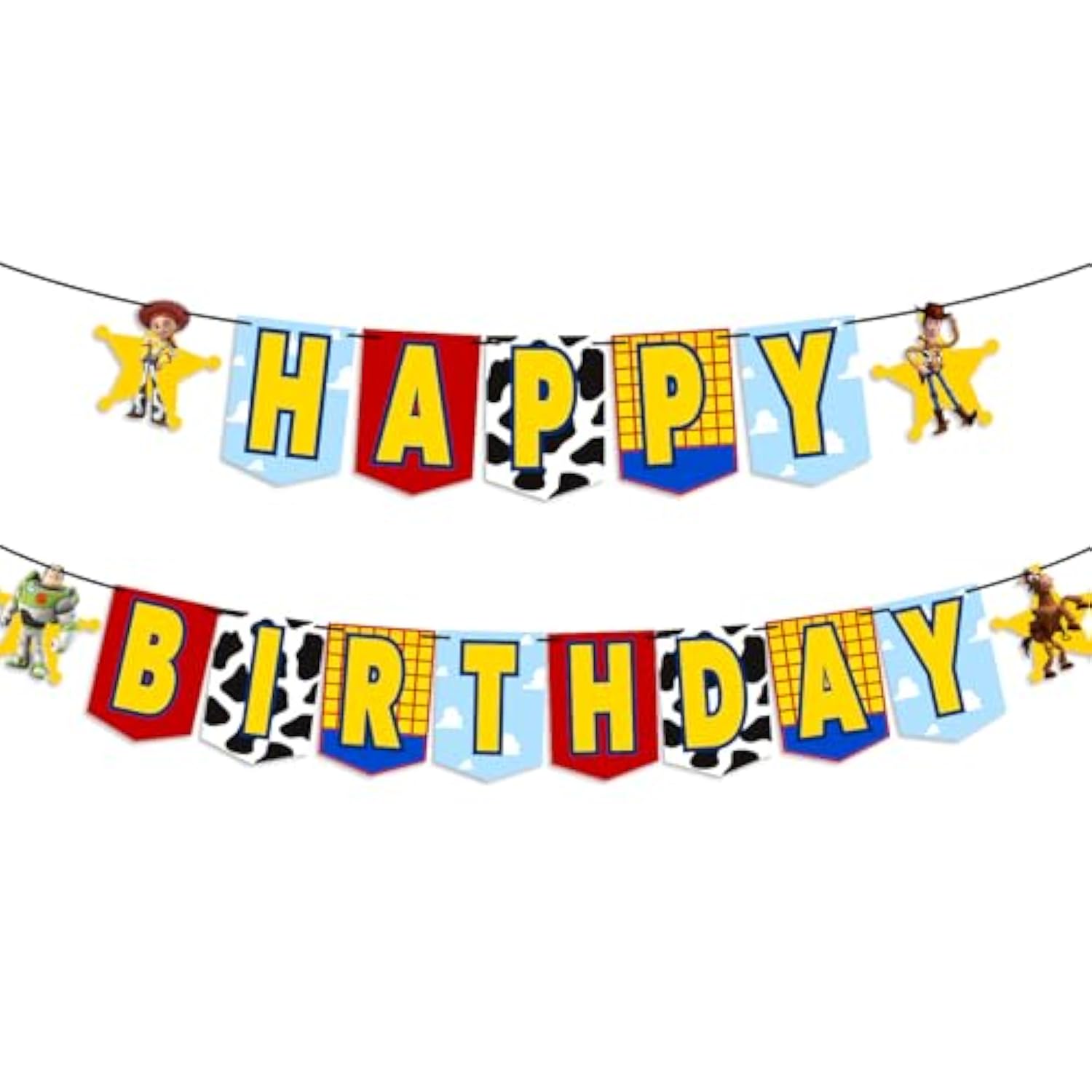 Toys Happy Birthday Banner for Kids Toy Game Party Decorations