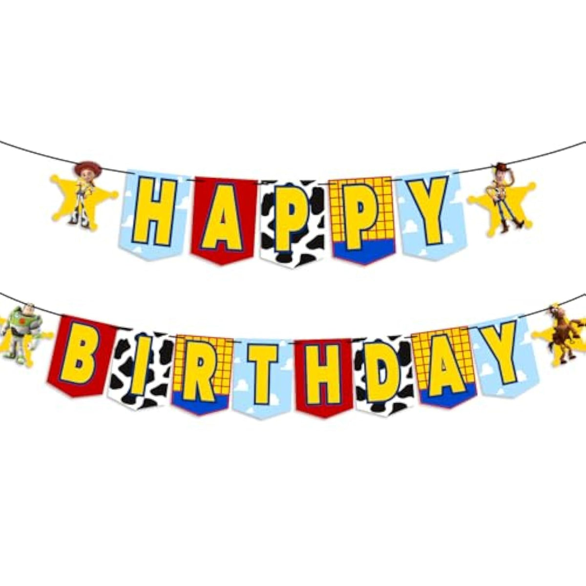 Toys Happy Birthday Banner for Kids Toy Game Party Decorations