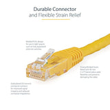 5Ft Cat6 Ethernet Cable - Yellow Cat 6 Gigabit Ethernet Wire -650Mhz 100W Poe+