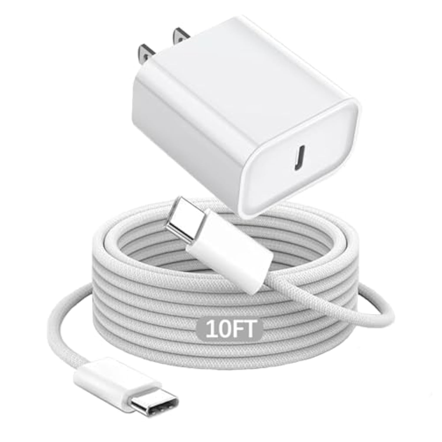 10Ft Airpods 4 Charger Fast Charging Usb C Wall Block Plug&10Foot Usb C To C Woven Cable For Airpods 4,Air-Pods Pro 2,Air-Pods Max 2 (2024),Tv Remote 3/4Th,Tv 4K/Siri Remote 3,Iphone 16/15,Pro Max