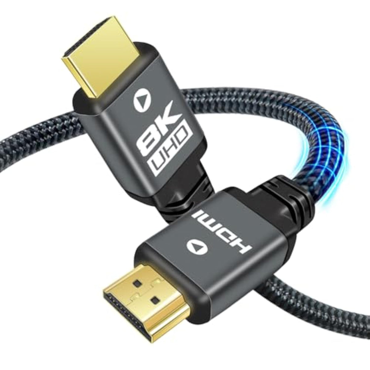 8K Hdmi 2.1 Cable 15Ft, 48Gbps Ultra High Speed Heavy Duty Nylon Braided Hdmi