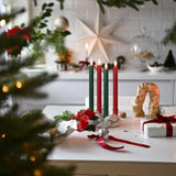 Green And Red Flameless Taper Candles With Remote Control - 10 Inch Led Candlesticks Battery Operated, Realistic 3D Flame With Wick, Timer, 6 Pack Holiday Candles Christmas Decor