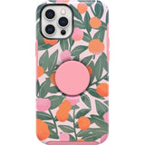 OtterBox + Pop Symmetry Series Case for iPhone 12 Pro Max (Only) - Non-Retail Packaging - Stay Peachy (Pink Graphic)