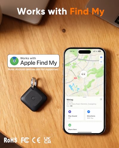Air Tracker Tag - Mfi Certified · Works With Apple Find My (Ios Only) · Replaceable Cr2032 Battery (Included) · Ip67 Waterproof · 100Db · Bluetooth 5.2 · Key/Luggage/Pet Locator