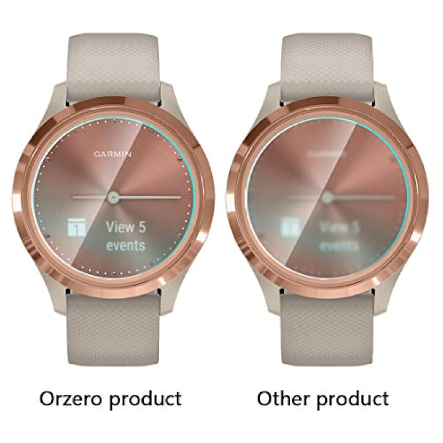 (3 Pack) Smartwatch Screen Protector Compatible For Garmin Vivomove 3S (Not For Garmin Venue 3S) Tempered Glass 2.5D Arc Edges 9 Hardness Hd Anti-Scratch Bubble-Free