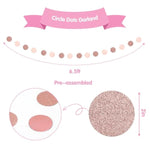 Rose Gold Pink Party Decorations Set With Happy Birthday Banner, Tissue Paper Pompoms, Circle Dots Garland And Paper Tassels Garland For Women Girls