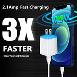 Usb Charger Wall Plug, Iphone Charging Box, 5Pack Home Travel 2.1Amp Dual Port Fast Wall Charger Quick Charging Block Cube Brick For Iphone 16E 16 15 14 13 12 Pro Max Xr X 8 7 6,Samsung,Android