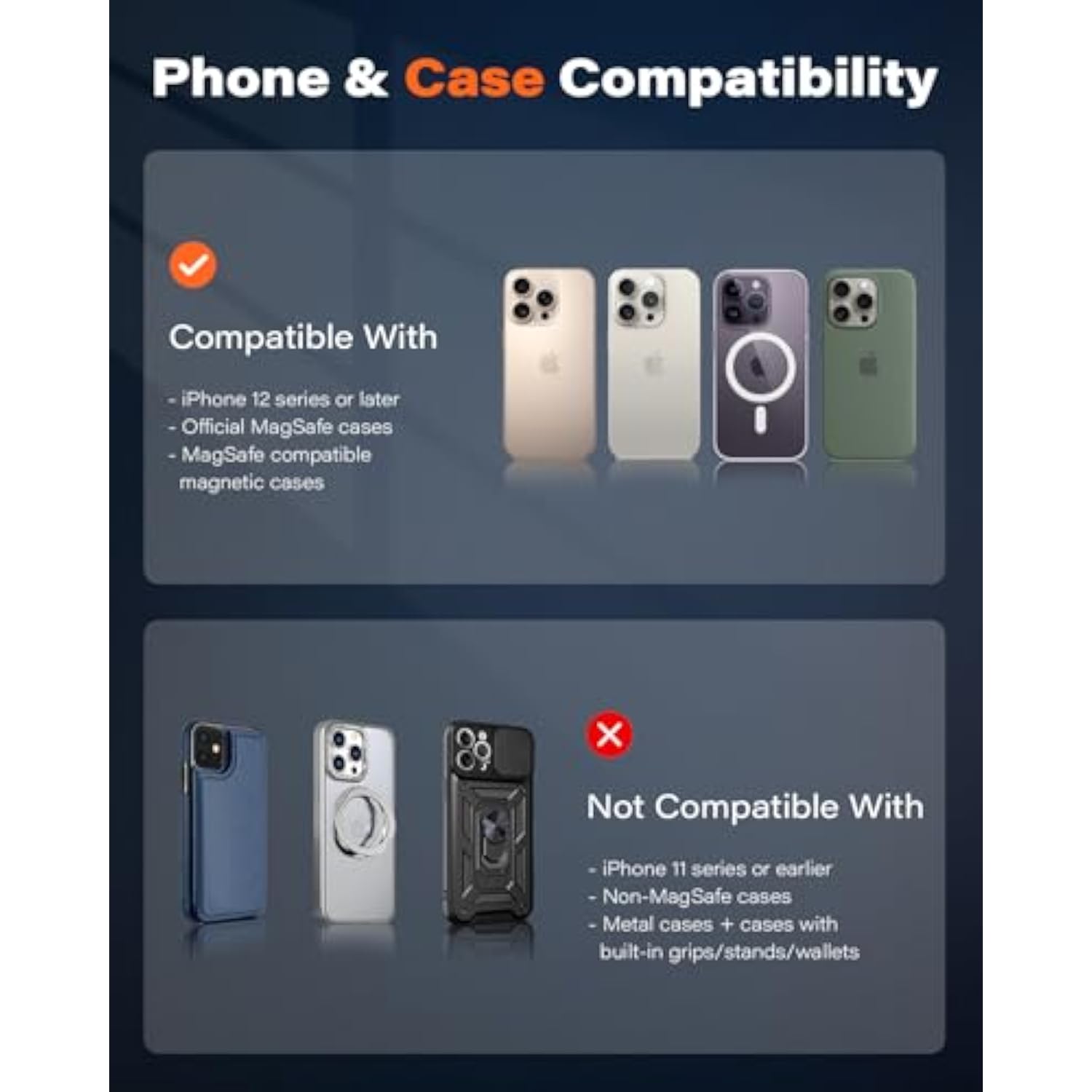 Magnetic Wireless Charging Car Mount Cd Phone Holder Compatible With Magsafe Iphone (Black)