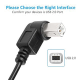 2 Pack Usb C Printer Cable - 11.8 Inch Usb B Male To Usb C Male - Right Angled For Printer, Midi Controller, Scanner, Digital Piano, Dj Controller