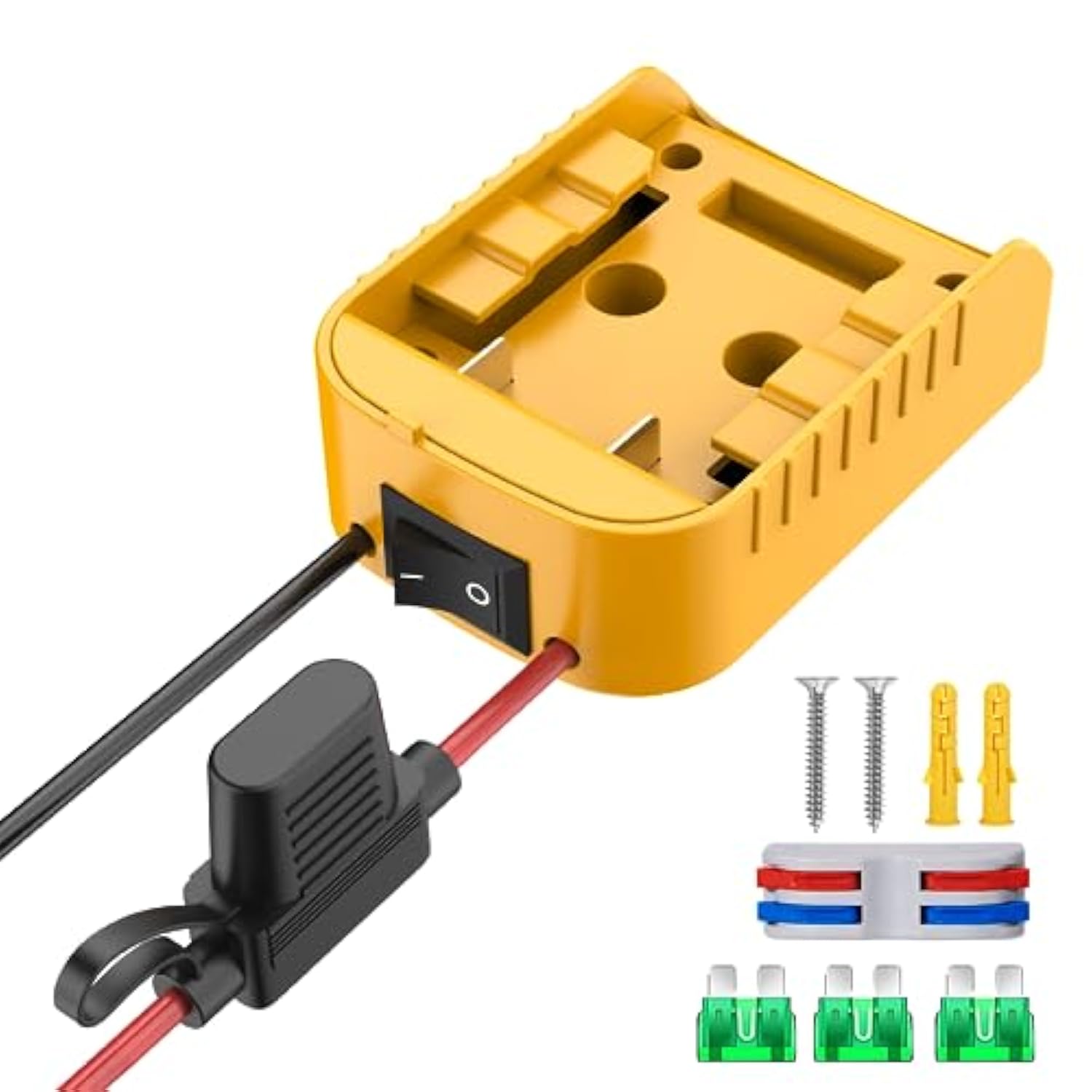 For Power Wheel Adapter Compatible With Dewalt 20V Battery Converter Kit With Switch & Fuse & Wire Terminals & 12 Awg Wire For Diy Rc Car Toys Robotics