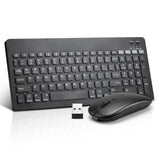 Bluetooth Keyboard And Mouse Combo Rechargeable Portable Wireless Keyboard Mouse Set For Apple Ipad Iphone Ios 13 And Above Samsung Tablet Phone Smartphone Android Windows (Black)