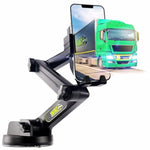 Phone Mount For Truck Phone Holder For Truck - Heavy Duty Suction Cup + Dashboard Pad,Mobile Device Holder For Dashboard Window 16.9 Inch Long Arm, Iphone Samsung Compatible, Commercial Trucker, Black